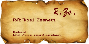 Rákosi Zsanett névjegykártya